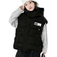 thumbnail image 1 of hoksml Kids Hooded Puffer Vest with Zipper Drawstring Hem Boys Girls Sleeveless Jacket (3-12 Years) Quilted Vest with Pockets, 1 of 5