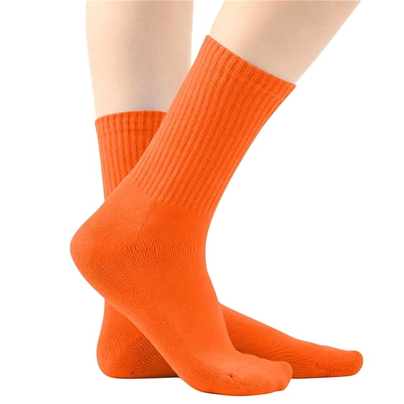 hoksml Kids Knitting Cotton Crew Socks, Multi Color Solid Ribbed Mid Calf School Socks, Soft Stretchy Breathable Casual Socks for Daily Play for Boys and Girls