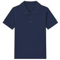 thumbnail image 1 of hoksml Kids' Shirt Short Sleeve Collared Button-Down Top Solid Color Cotton T-Shirt for Boys and Girls, 1 of 3