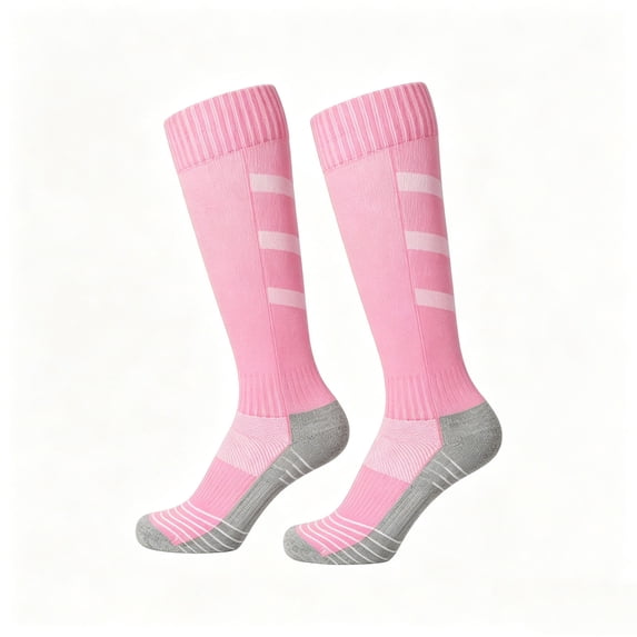 hoksml Knee High Soccer Athletic Socks, Polyester Performance Cushioned Anti Slip Long Sport Socks for Big Kids Teens Youth Football Training