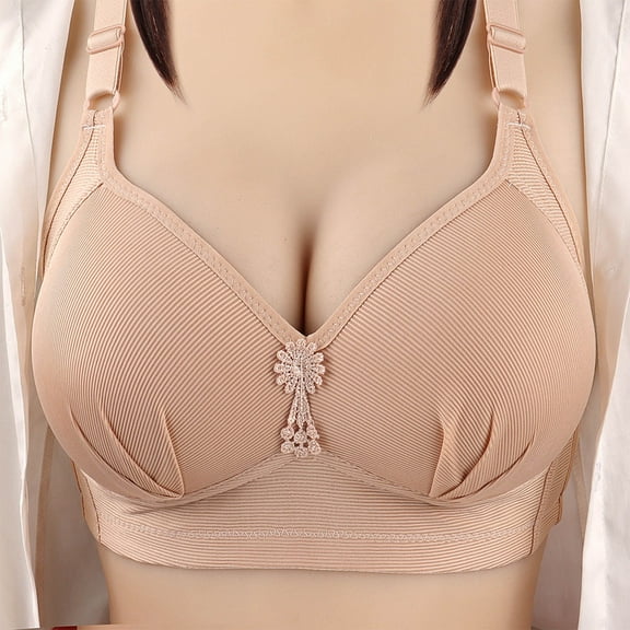 hoksml Ladies Traceless Comfortable Bra, No Steel Ring Vest Breathable Gathering Sports Bra Woman Underwear- on Clearance