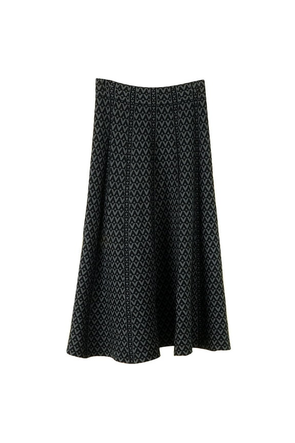 Long Skirts for Women,Women's Pattern Knitting Sweater A-line Skirt Mid Length Skirt Pleated Skirt