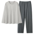 thumbnail image 1 of hoksml Lounge Sets for Women, Plus Size Unisex Color Block Sleepwear Set Long Sleeve Pocket Crewneck Pajama Set with Top and Pants L-4XL, 1 of 2