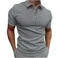 thumbnail image 1 of hoksml Man Golf Polos Shirt Solid Color Collared Athletic Short Sleeve Summer Fashion Leisure Versatile Button Flip Collar Comfortable Breathable Top Elastic Cuffs, 1 of 6