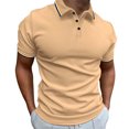 thumbnail image 1 of hoksml Man Golf Polos Shirt Solid Color Collared Athletic Short Sleeve Summer Fashion Leisure Versatile Button Flip Collar Comfortable Breathable Top Elastic Cuffs, 1 of 3