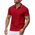 thumbnail image 1 of hoksml Man Golf Polos Shirts Summer Lightweight Mesh Casual Loose Button Lapel Short Sleeve Top Solid Color Collared Athletic T Shirt, 1 of 9