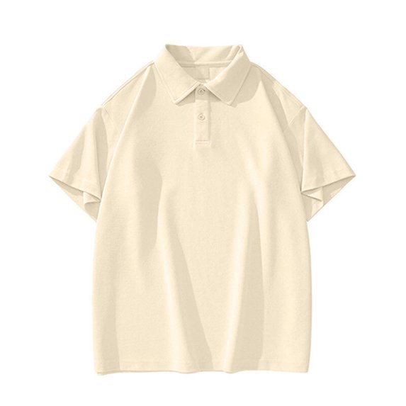 hoksml Man Plus Size Polos Solid Color Collared Button T Shirt Casual Loose Lapel Shirt Large Size Fashion Athletic Short Sleeve Summer Lightweight Breathable Top