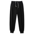 thumbnail image 1 of hoksml Men Active Athletic Pants Casual Solid Elastic Waist Drawstring Full Length Pants Lightweight Sweatpants Workout Jogger Cuffed Pants Legs, 1 of 5