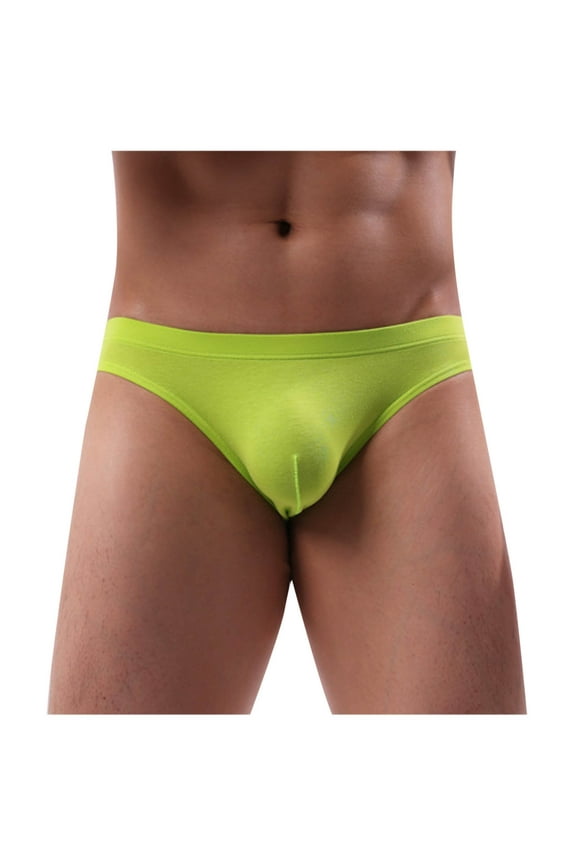 Men Breathable G-Strings Solid Color Ice Silk Briefs Sexy U Raised Pouch Thong Underwear Summer Lightweight Thin Mid Waist Panties 2025 Clearance