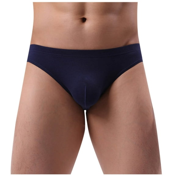 hoksml Men Breathable G-Strings Solid Color Ice Silk Briefs Sexy U Raised Pouch Thong Underwear Summer Lightweight Thin Mid Waist Panties 2025 Clearance