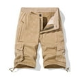 thumbnail image 1 of hoksml Men Cargo Shorts Casual Solid Color Multiple Pockets Zipper Button Elastic Waist Drawstring Leg Workwear Shorts, Outdoor Hiking Travel Shorts 2025 Summer Clearance, 1 of 7