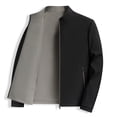 thumbnail image 1 of hoksml Men Casual Outerwear Jackets Solid-Color Double-sided Zip Up Coat Fashionable Zipper Pocket Long Sleeve Hoodedess Standing Collar Spring Fall Windbreaker Top Clothing, 1 of 7