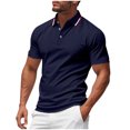 thumbnail image 1 of hoksml Men Golf Ball Uniform Solid Color Collared Polos Shirt Casual Loose Button Lapel Short Sleeve Top Summer Comfortable Business Shirts 2025 on Clearance, 1 of 9