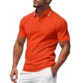 thumbnail image 1 of hoksml Men Golf Ball Uniform Solid Color Collared Polos Shirt Casual Loose Button Lapel Short Sleeve Top Summer Comfortable Business Shirts 2025 on Clearance, 1 of 9
