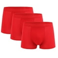 thumbnail image 1 of hoksml Men Plus Size Underwear Pack of 3 Solid Color Sports Boxer Briefs Elastic Waist High Elasticity Soft Comfy Lightweight Flat Leg Panties 2025 Clearance, 1 of 3