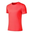 thumbnail image 1 of hoksml Men Running T-Shirts Casual Solid Color Round Neck Exercise Fitness Short Sleeve Summer Lightweight Breathable Top, 1 of 5