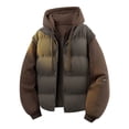 thumbnail image 1 of hoksml Men's 2-in-1 Hooded Vest with Attached Sleeves Stand Collar Zip Up Jacket with Drawstring and Pockets, 1 of 8