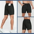 thumbnail image 1 of hoksml Men's 5" Inseam Quick Dry Shorts, Elastic Drawstring Waist, Side Pockets, Multi-Color, Ideal for Gym and Casual Wear, 1 of 3