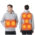 thumbnail image 1 of hoksml Men's 7-Zone Heated Hoodie Battery-Powered Heating Pullover with Front Pockets for Cold Weather Outdoor Sports, 1 of 6