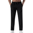 thumbnail image 1 of hoksml Men's Athletic Pants Quick-drying Sweatpants Workout Jogger Solid Color Ice Silk Elastic Waist Drawstring Casual Sports Running Pants Zipper Pocket Bind The Feet Pants, 1 of 5