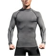 thumbnail image 1 of hoksml Men's Athletic Running Shirts Lightweight Breathable Tee Top Sport Train Solid Color Long Sleeve Round Neck Outdoor Hiking Active Shirt, 1 of 4