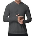 thumbnail image 1 of hoksml Men's Athletic Shirts Summer Long Sleeve Sunscreen UV T Shirts Lightweight Breathable Moisture Wicking Active Tees Shirts Solid Color Hooded Outdoor Sports Hiking Shirts, 1 of 8
