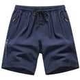 thumbnail image 1 of hoksml Men's Athletic Shorts Solid Color Ice Silk Breathable Outdoor Casual Sports Running Shorts Elastic Waist Drawstring Zipper Pocket Lightweight Quick-drying Shorts, 1 of 8