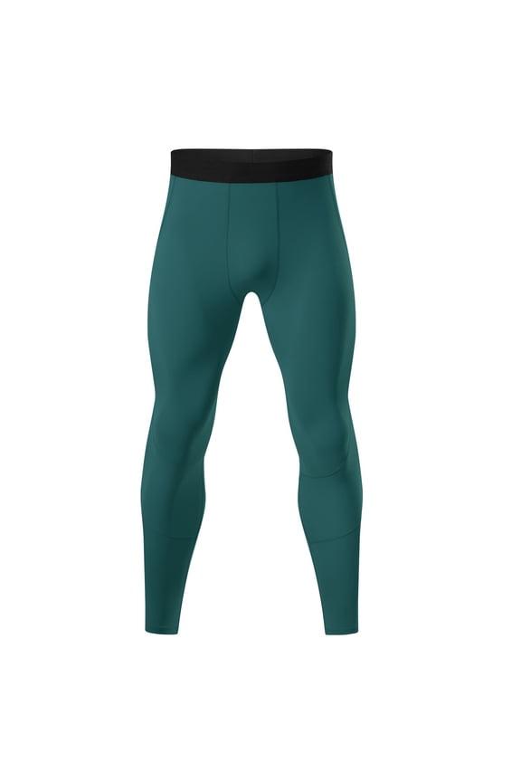 Men's Base Layer Pants with Color Block Elastic Waist Drying Compression Gym Training Yoga Tights Pants