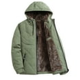 thumbnail image 1 of hoksml Men's Big Tall Fleece Lined Hooded Jackets Solid Color Full Zip Quilted Jacket with Pockets Warm Casual Winter Coats, 1 of 7