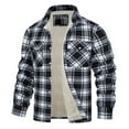 thumbnail image 1 of hoksml Men's Big Tall Plaid Flannel Shirt Jacket Fleece Lined Button Down Coat with Pockets Warm Casual Oversized Turn-down Collar Jackets S-5XL, 1 of 2