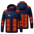 thumbnail image 1 of hoksml Men's Big Tall USB Heated Jacket with Removable Hood 29 Zone Heating 4 Temperature Controls Electric Rechargeable Battery Heating Coat, 1 of 6