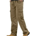 thumbnail image 1 of hoksml Men's Big and Tall Cargo Pants with Elastic Waistband Straight Leg Utility Work Pants with Multiple Pockets M-6XL, 1 of 4