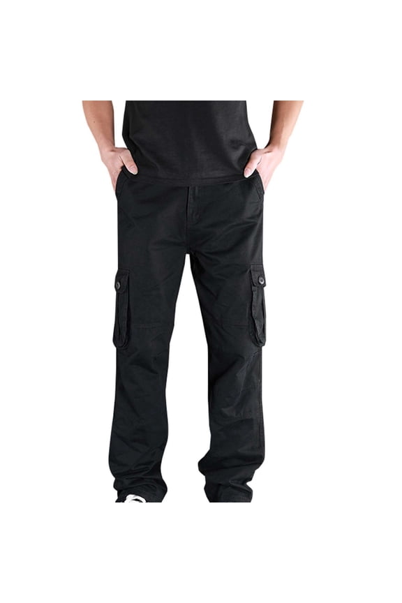 Men's Big and Tall Cotton Durable Work Pants Relaxed Fit Cargo Pants with Multiple Pockets XS-6XL