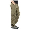 thumbnail image 1 of hoksml Men's Big and Tall Washed Casual Cargo Pants Multi-Pocket Work Pants Solid Outdoor Casual Pants S-5XL, 1 of 4