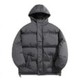 thumbnail image 1 of hoksml Men's Big and Tall Winter Jacket Short Puffy Coat Adjustable Hem Relaxed Fit with Pockets, 1 of 3