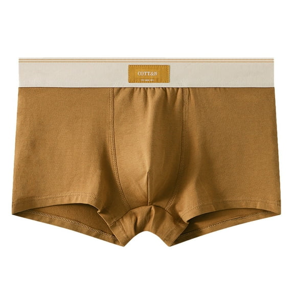 hoksml Men's Boxers Briefs Solid Color Elastic Waist Colour Blocking Underwear Breathable Comfortable Large Size Sexy Lingerie Panties 2025 Clearance