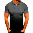 thumbnail image 1 of hoksml Men's Casual Sports T-shirt Lapel 3D Gradient Short-sleeved Going Out Tops, 1 of 2