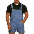 thumbnail image 1 of hoksml Men's Classic Denim Bib Overalls Shorts, Adjustable Shoulder Straps, Multi Pocket Design, Multi Color Options, Ideal for Casual and Daily Wear, 1 of 6