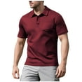 thumbnail image 1 of hoksml Men's Classic T Shirt Solid Color Collared Polo Shirt Basic Short Sleeve Tops Summer Lightweight Breathable Mesh Tee Shirts Classic Golf Shirts, 1 of 5