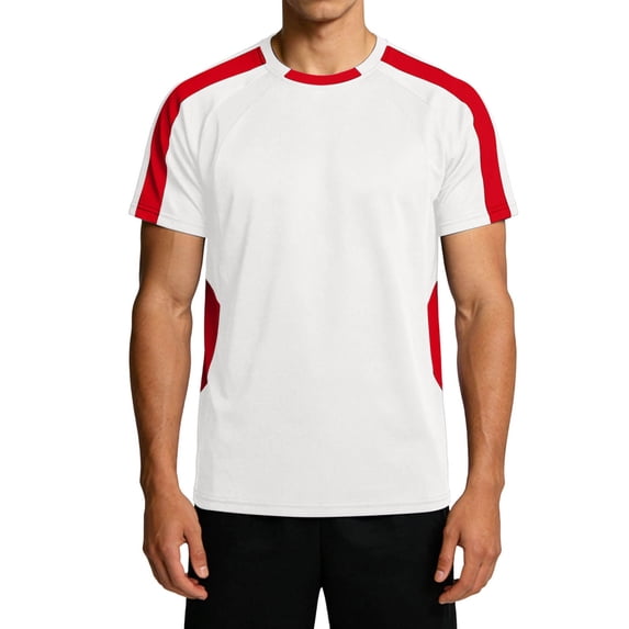 hoksml Men's Color Block Athletic T Shirts Short Sleeve Quick Dry Breathable Mesh Tops for Gym Running and Training Multi Colors