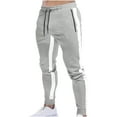 thumbnail image 1 of hoksml Men's Color Block Joggers with Zipper Pockets Drawstring Waist Athletic Sweatpants for Gym and Casual Wear, 1 of 5