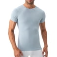 thumbnail image 1 of hoksml Men's Compression Short Sleeve T-Shirt Nylon Spandex Athletic Base Layer Workout Gym Training Top, 1 of 9