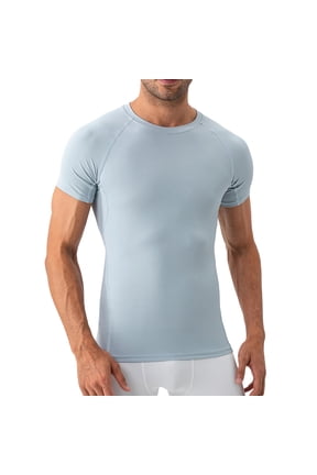 Men's Compression Short Sleeve T-Shirt Nylon Spandex Athletic Base Layer Workout Gym Training Top