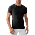 thumbnail image 1 of hoksml Men's Compression Short Sleeve T-Shirt Nylon Spandex Athletic Base Layer Workout Gym Training Top, 1 of 5