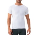 thumbnail image 1 of hoksml Men's Compression Short Sleeve T-Shirt Nylon Spandex Athletic Base Layer Workout Gym Training Top, 1 of 6