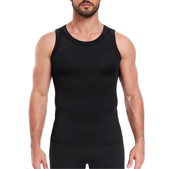 hoksml Men's Compression Tank Top, Polyester-Spandex Athletic Shirt for Workout, Running, and Gym Use