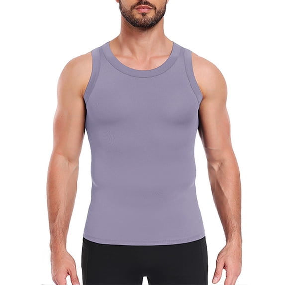 hoksml Men's Compression Tank Top, Polyester-Spandex Athletic Shirt for Workout, Running, and Gym Use