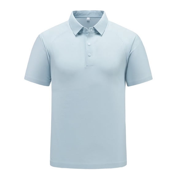 hoksml Men's Cooling Quick Dry Mesh Short Sleeve Collared Shirt 3 Button Placket Raglan Sleeve Breathable Golf Top for Business Daily Outdoor Travel