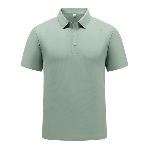 hoksml Men's Cooling Quick Dry Mesh Short Sleeve Collared Shirt 3 Button Placket Raglan Sleeve Breathable Golf Top for Business Daily Outdoor Travel