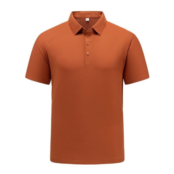hoksml Men's Cooling Quick Dry Mesh Short Sleeve Collared Shirt 3 Button Placket Raglan Sleeve Breathable Golf Top for Business Daily Outdoor Travel